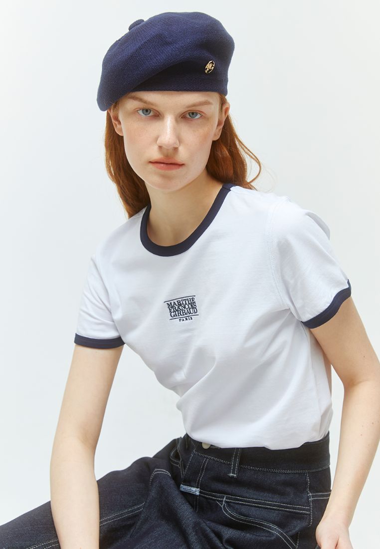 W Classic Logo Ringer Tee White