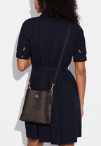 Mollie Bucket Bag 22 In Signature Canvas Brown Black