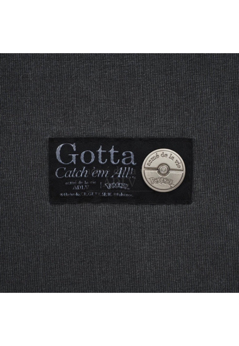 Pokémon KKOBUGI EVOLUTION PIGMENT Short Sleeve T-Shirt Charcoal