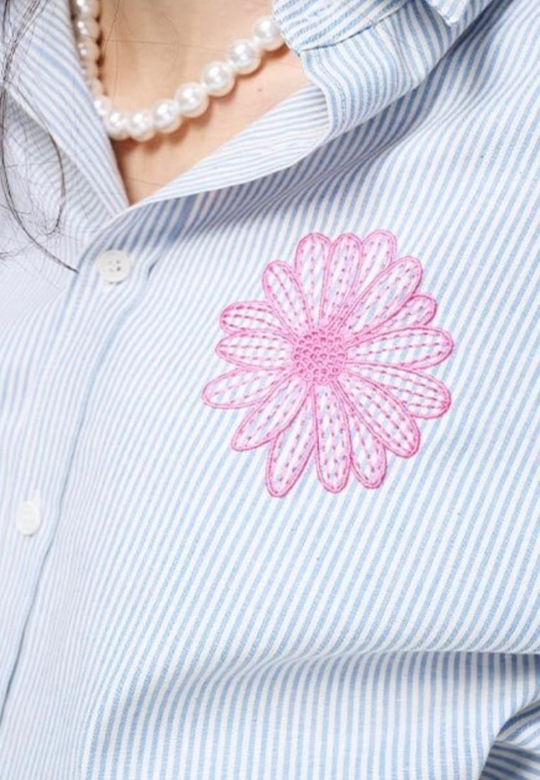 Oxford Shirt Stripe Sky Pink