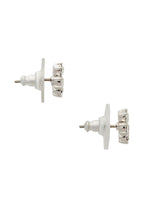 Flower Studs Clear Silver