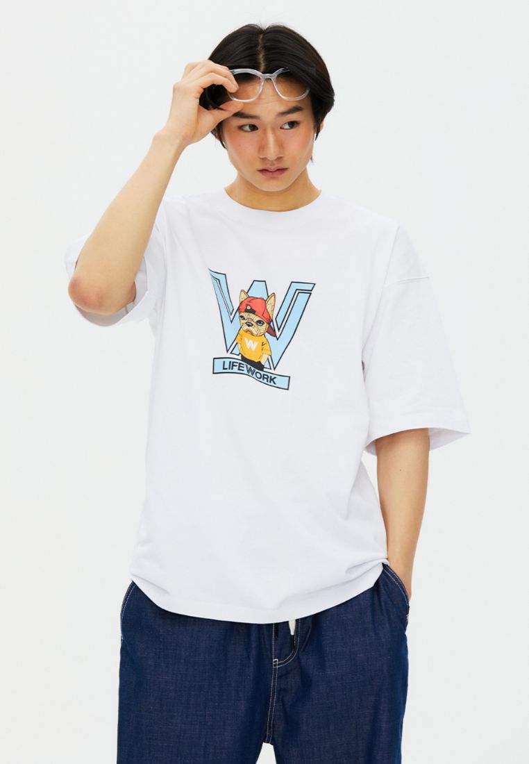 Logo Snapback Hipdog T-Shirt White