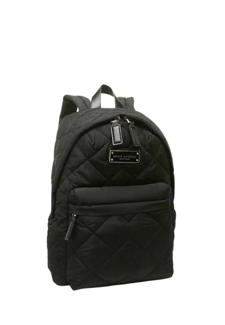 Quilted Nylon Backpack Black