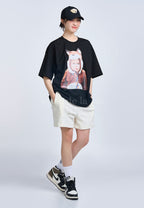 Baby Face FOX DOLL Short Sleeve T-Shirt Black