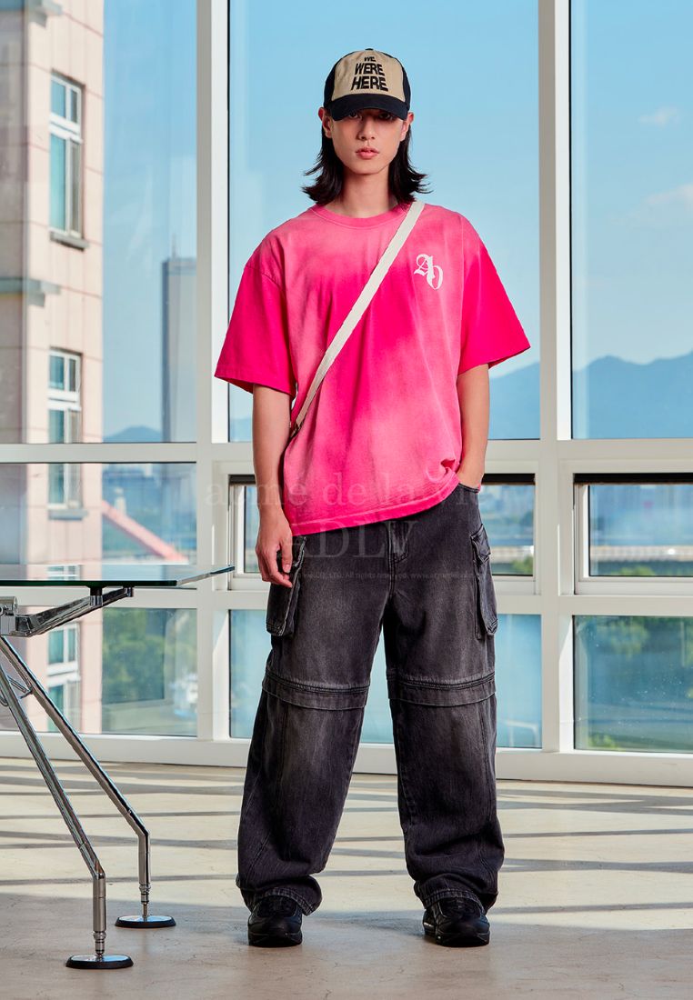 New Symbol Logo Spray Washing T-Shirt Pink