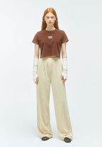 W CLASSIC LOGO Terry Crop Tee Brown