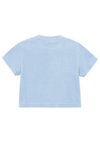 W CLASSIC LOGO Terry Crop Tee Sky Blue