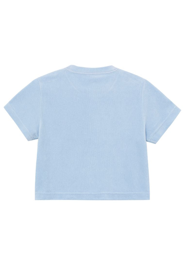W CLASSIC LOGO Terry Crop Tee Sky Blue