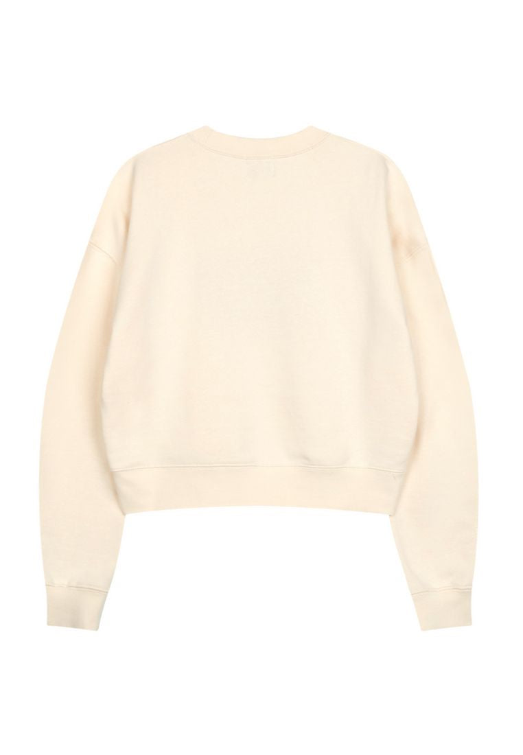 W Classic Logo Crop Sweatshirt Ivory