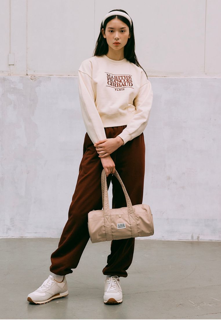 W Classic Logo Crop Sweatshirt Ivory
