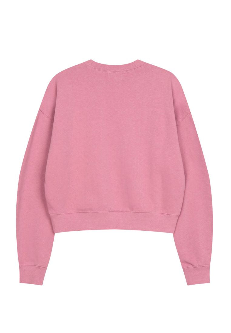 W Classic Logo Crop Sweatshirt Dark Pink