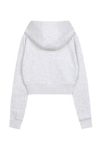 W Circle Logo Crop Hoodie Zipup Light Heather Gray