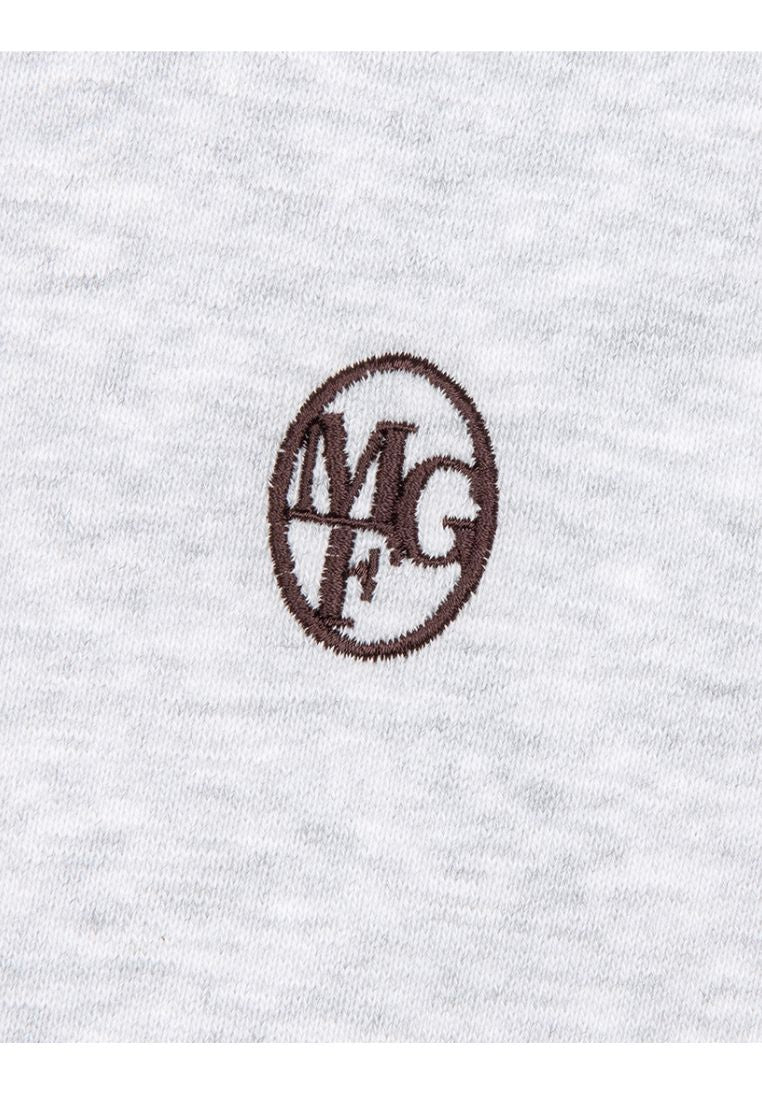W Circle Logo Crop Hoodie Zipup Light Heather Gray