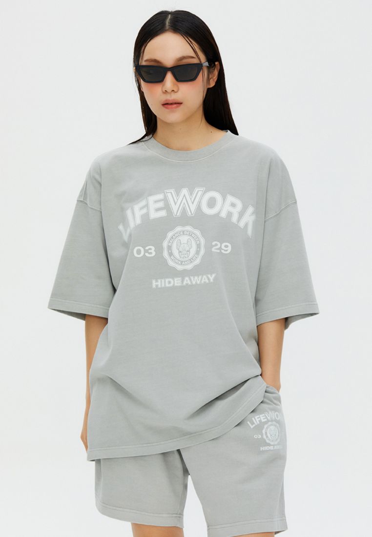 Pigment Varsity T-Shirt Light Grey