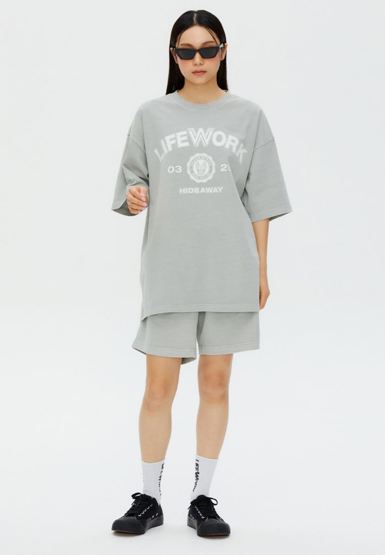 Pigment Varsity T-Shirt Light Grey