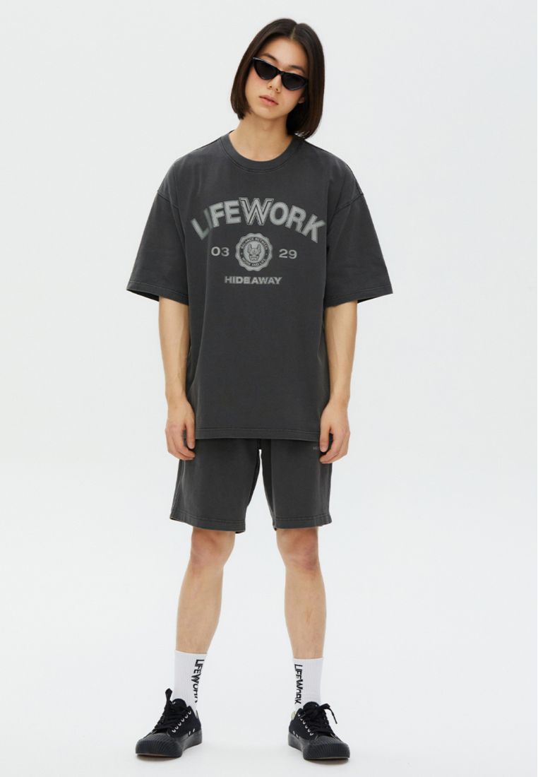 Pigment Varsity T-Shirt Charcoal Grey