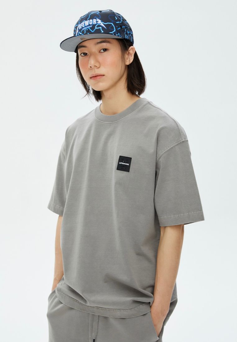 Square Wappen Pigment T-Shirt Light Grey