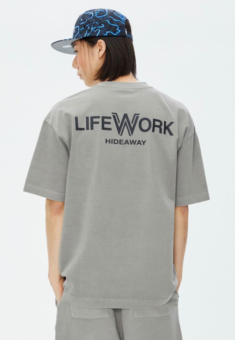 Square Wappen Pigment T-Shirt Light Grey