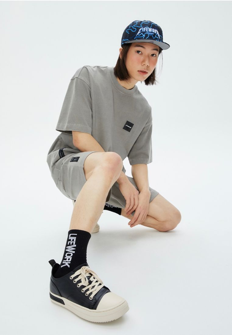 Square Wappen Pigment T-Shirt Light Grey