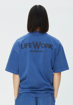 Square Wappen Pigment T-Shirt Dark Blue