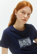 W Classic Logo Crop Tee Navy