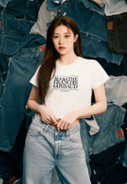 W Classic Logo Crop Tee White