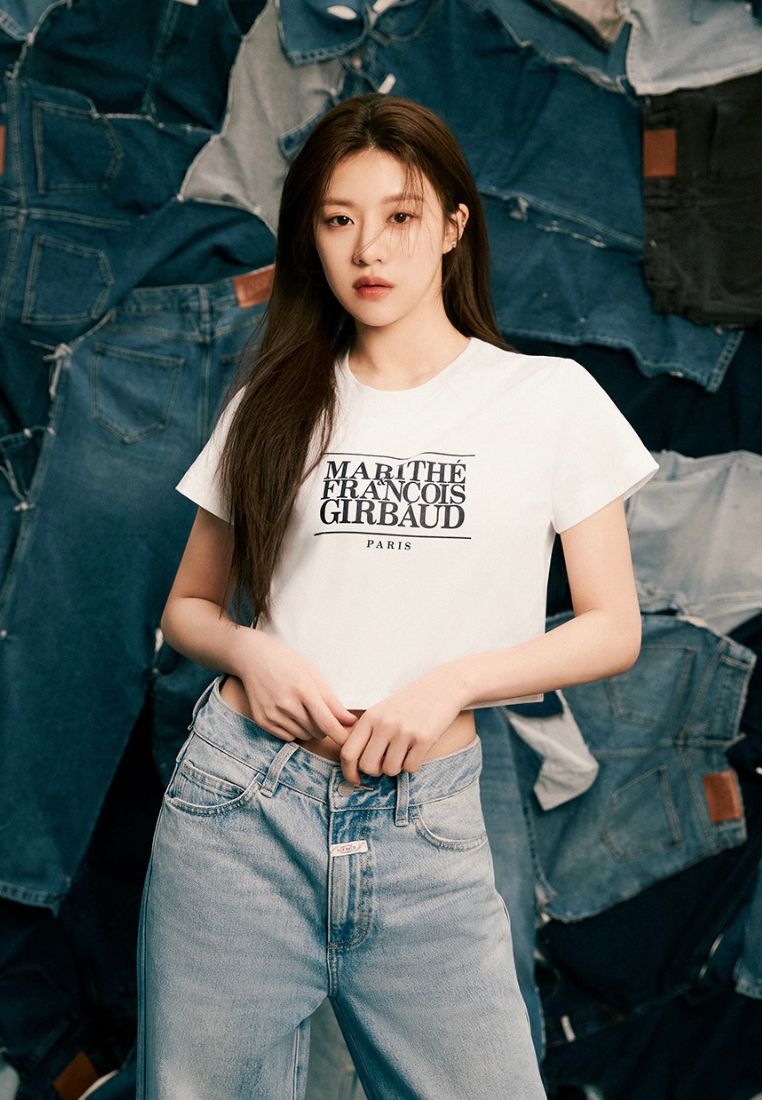 W Classic Logo Crop Tee White