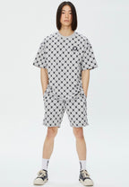 Monogram Pattern T-Shirt Light Grey