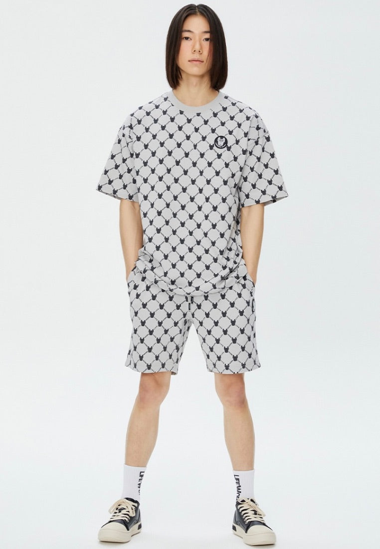 Monogram Pattern T-Shirt Light Grey