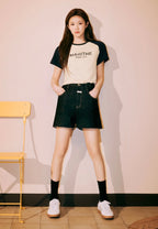 W Raglan Regular Logo Tee Navy