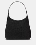 454 Straw Large Shoulder Bag Black