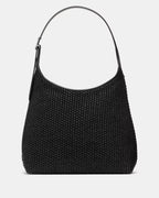 454 Straw Large Shoulder Bag Black