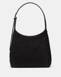 454 Straw Small Shoulder Bag Black