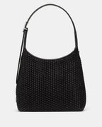 454 Straw Small Shoulder Bag Black