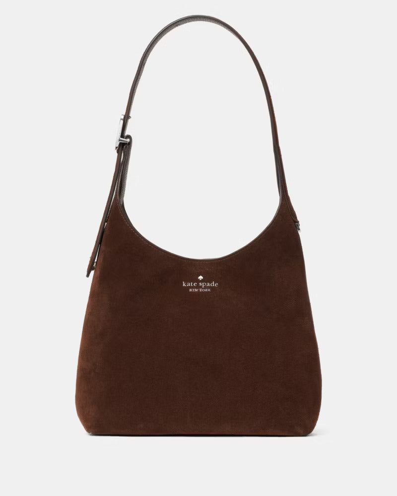 454 Suede Small Shoulder Bag Hot Fudge