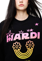 Sweatshirt Rainbow Gradation Black Pink