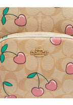 Mini Court Backpack In Signature Canvas With Heart Cherry Print Light Khaki Multi