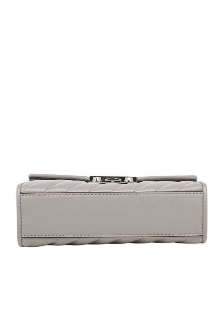 Rose Quilted Leather Small Crossbody Heather Grey