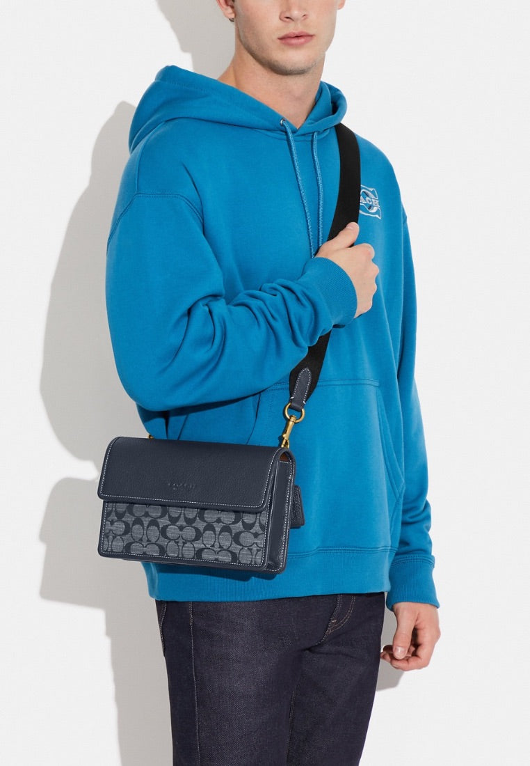 Turner Flap Crossbody In Signature Chambray Denim