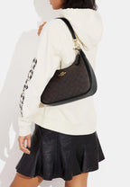 Teri Hobo In Signature Canvas Brown Black