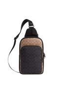 Ethan Pack In Blocked Signature Canvas Tan Charcoal Black