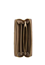 Boxed Long Zip Around Wallet In Signature Canvas Gold Tan Light Champagne