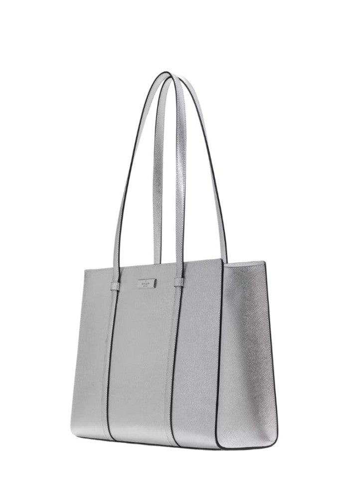 Kenzie Metallic Large Tote Lunar Light