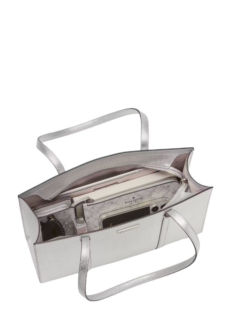 Kenzie Metallic Large Tote Lunar Light