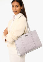 Kenzie Metallic Large Tote Lunar Light