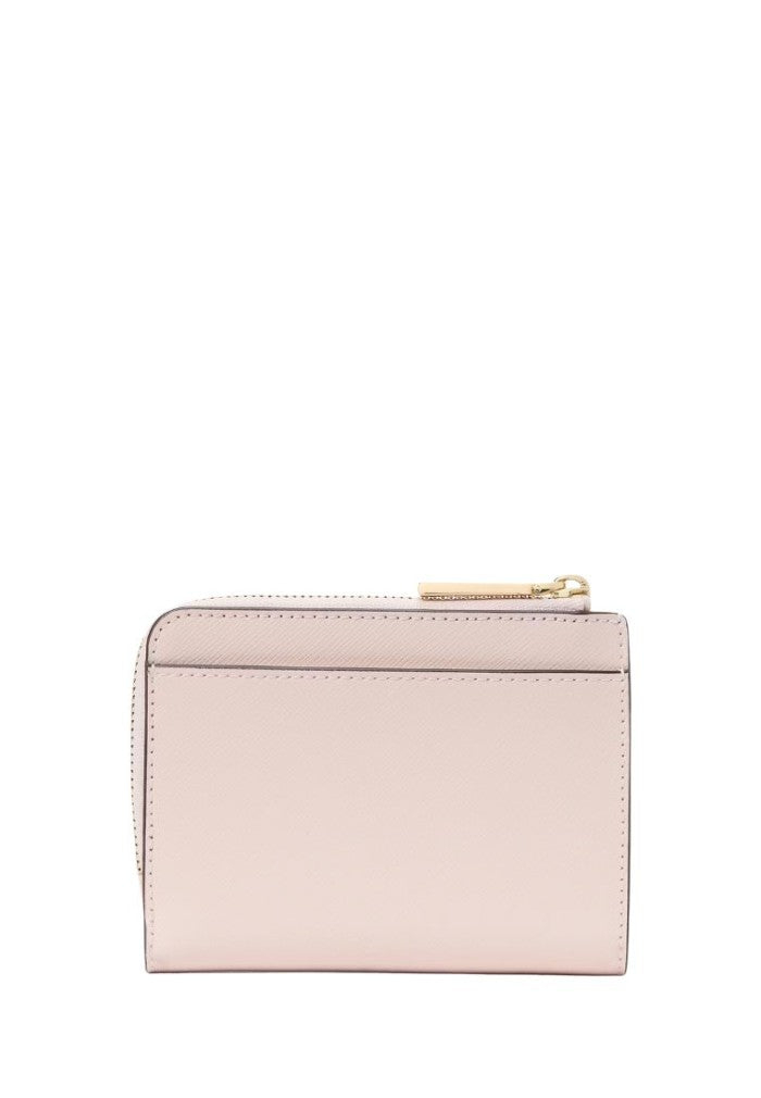 Boxed Madison Heart Studs Small L-Zip Wallet Powdered Sugar