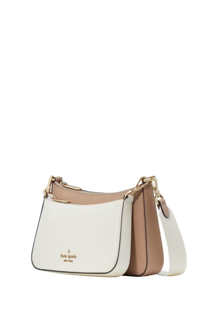 Duet Colorblock Saffiano Leather Small Crossbody Toasted Hazelnut Multi
