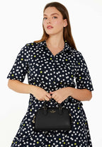 Madison Saffiano Leather Duffle Crossbody Black