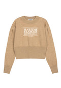 W Classic Logo Crop Knit Beige