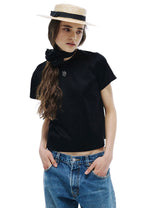 Premium Supima TShirt Small Logo MRCD Black Beige